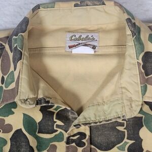 Cabela's Hunting Shirt Mens XL Tall Camo Frog Skin Vintage Cotton Canvas Utility